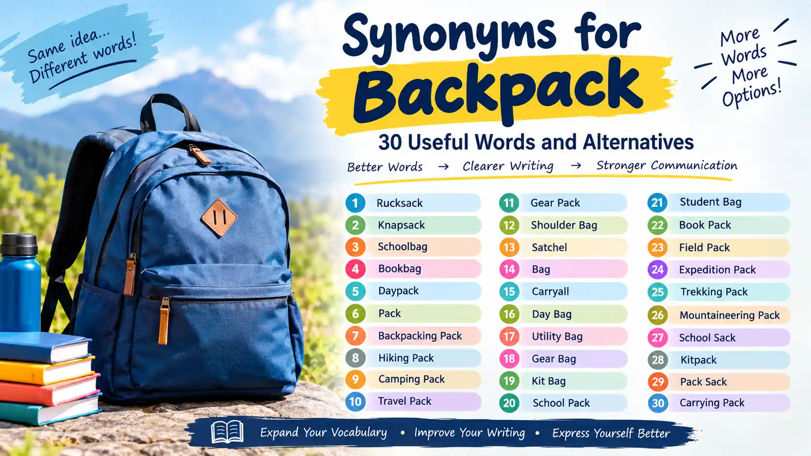 synonyms for backpack