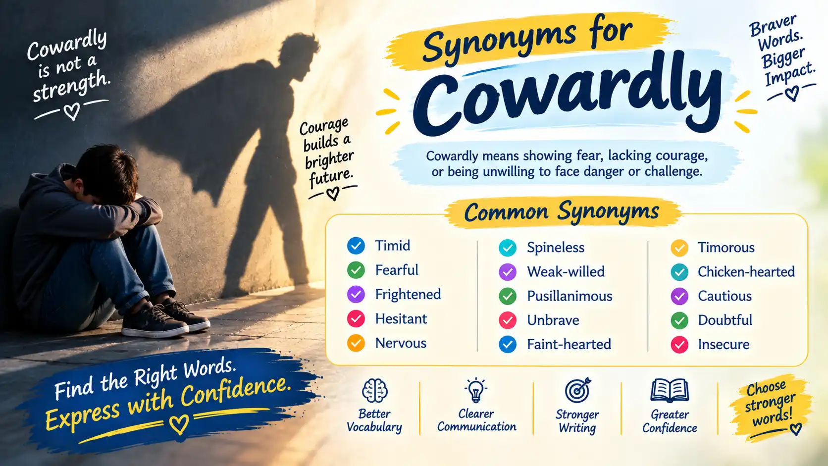 synonyms for cowardly
