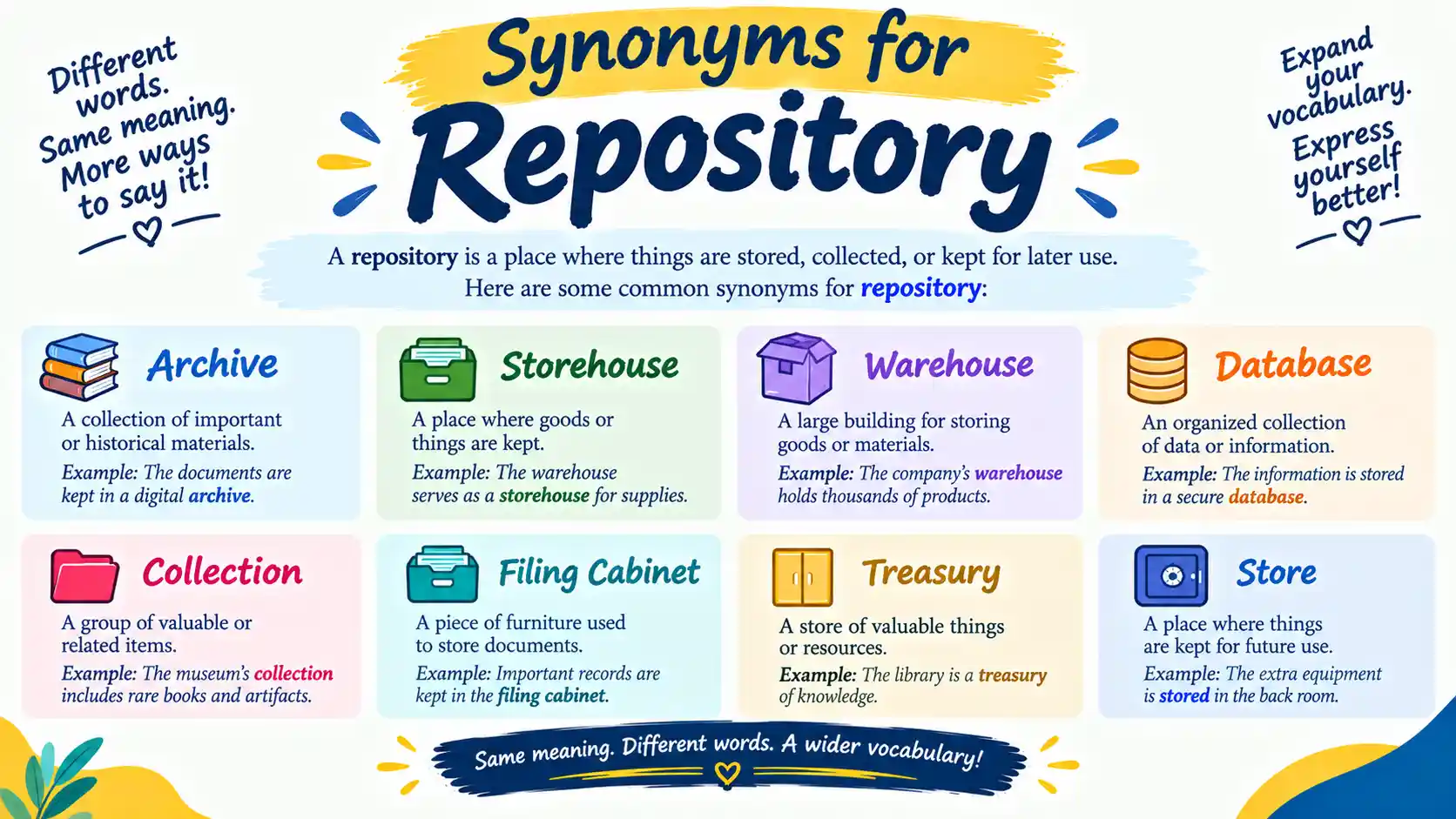 synonyms for repository