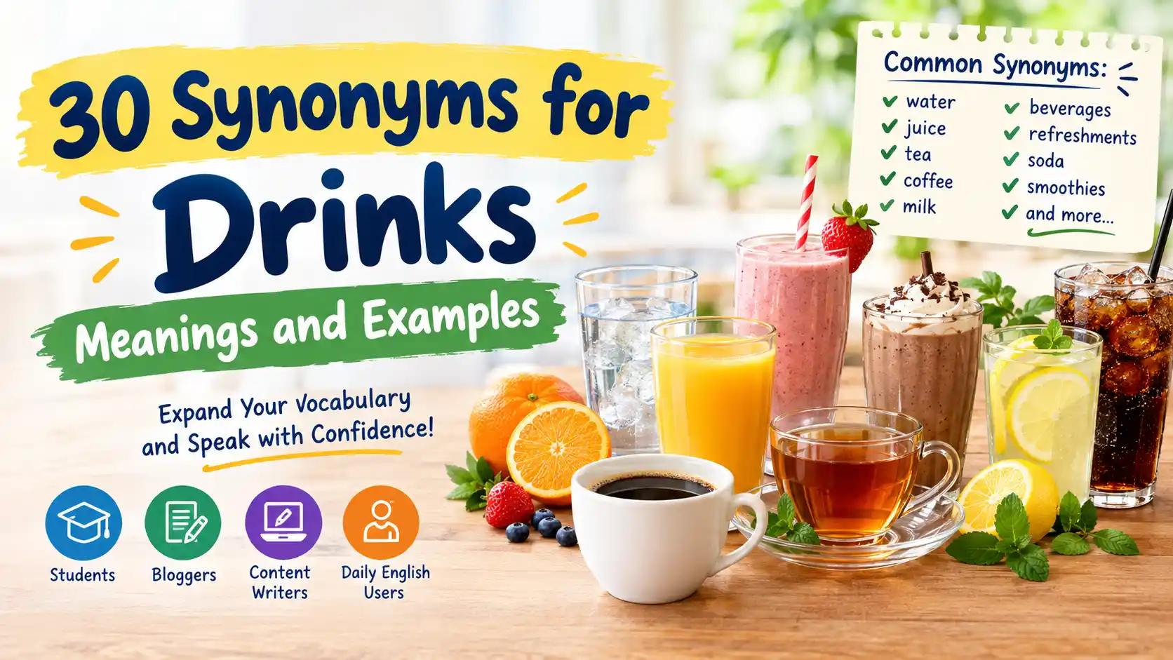 synonyms for drinks