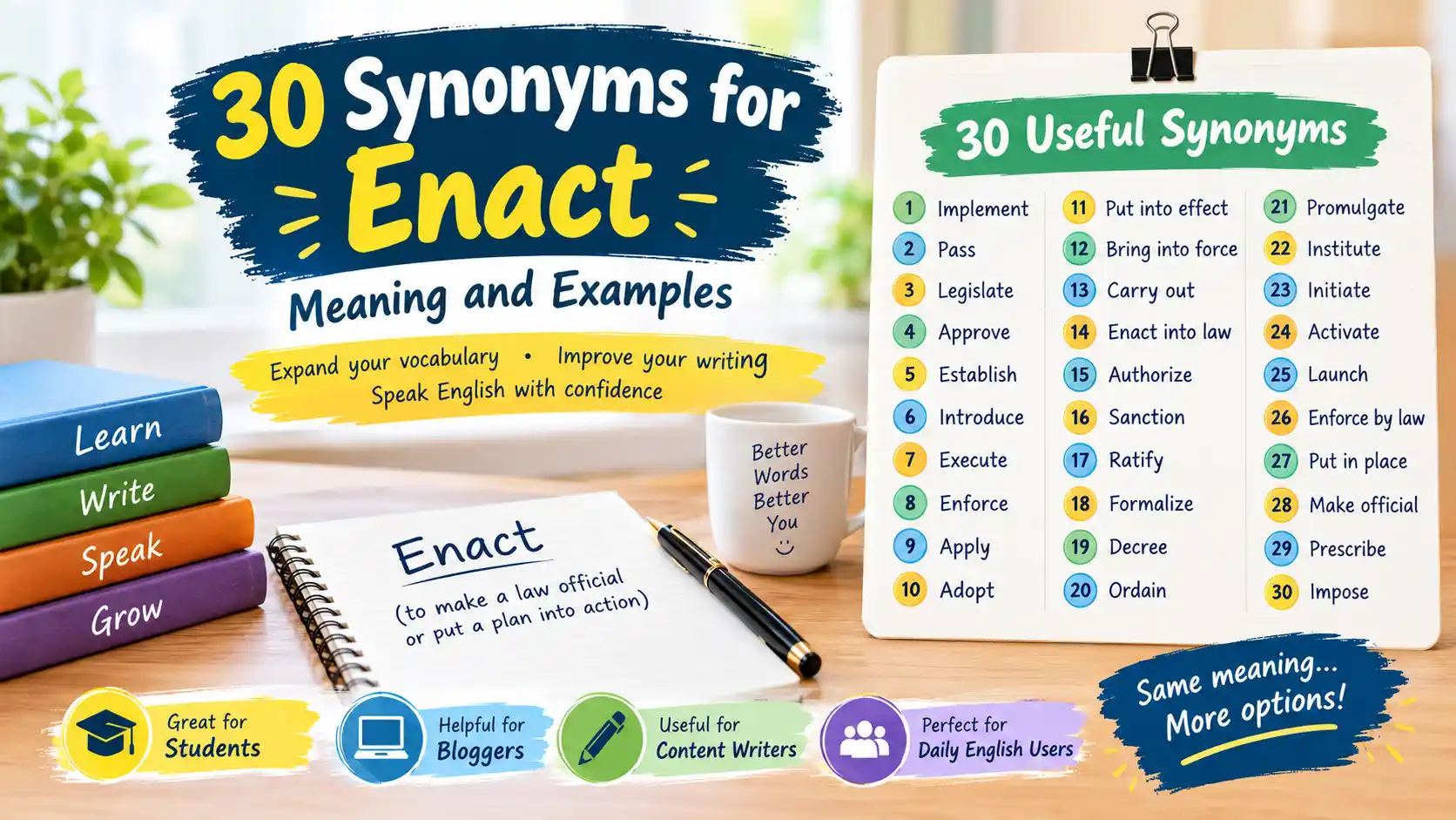 synonyms for enact