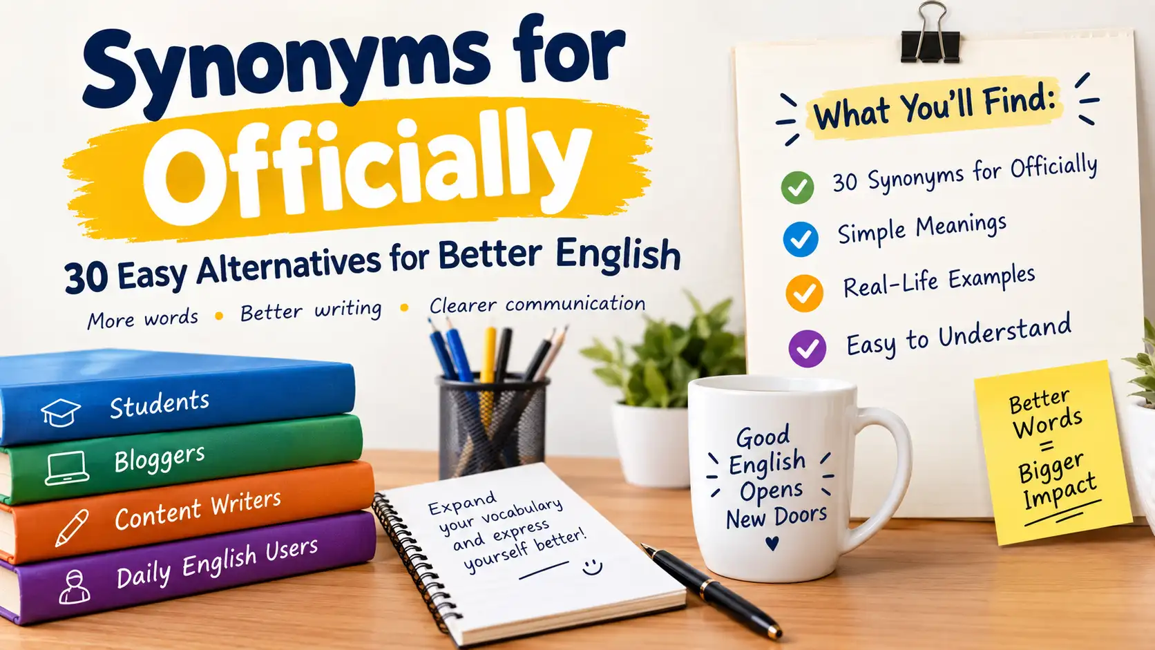 synonyms for officially