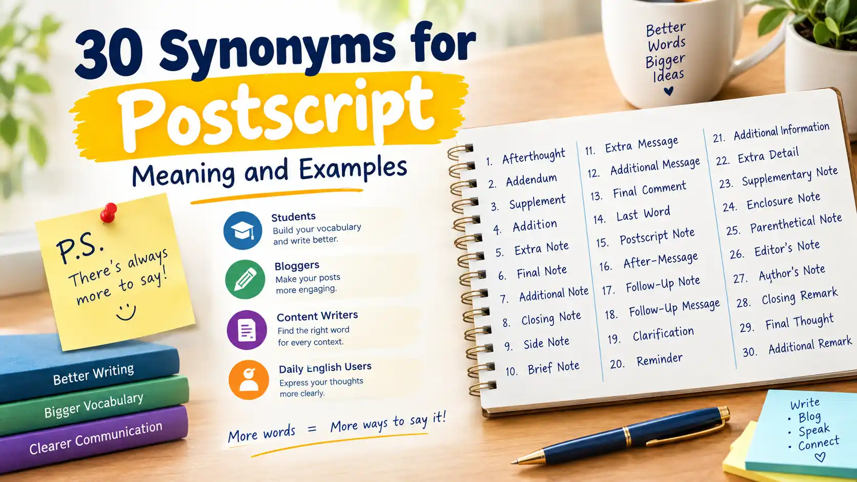 synonyms for postscript