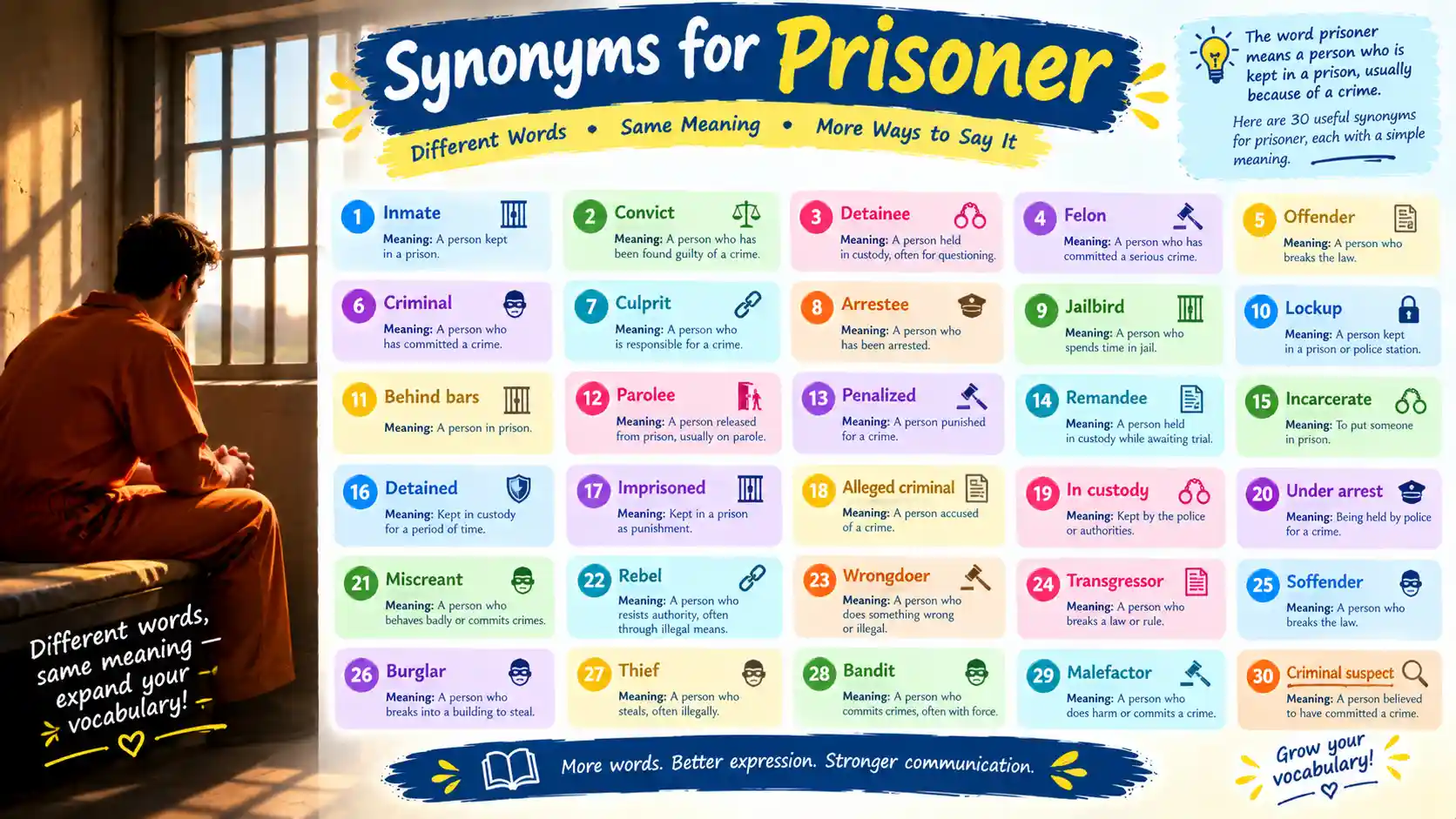 synonyms for prisoner