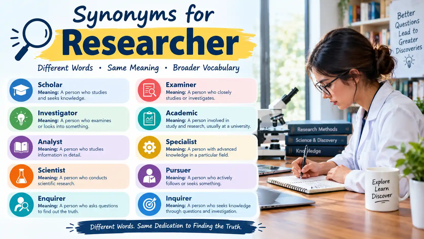 synonyms for researcher