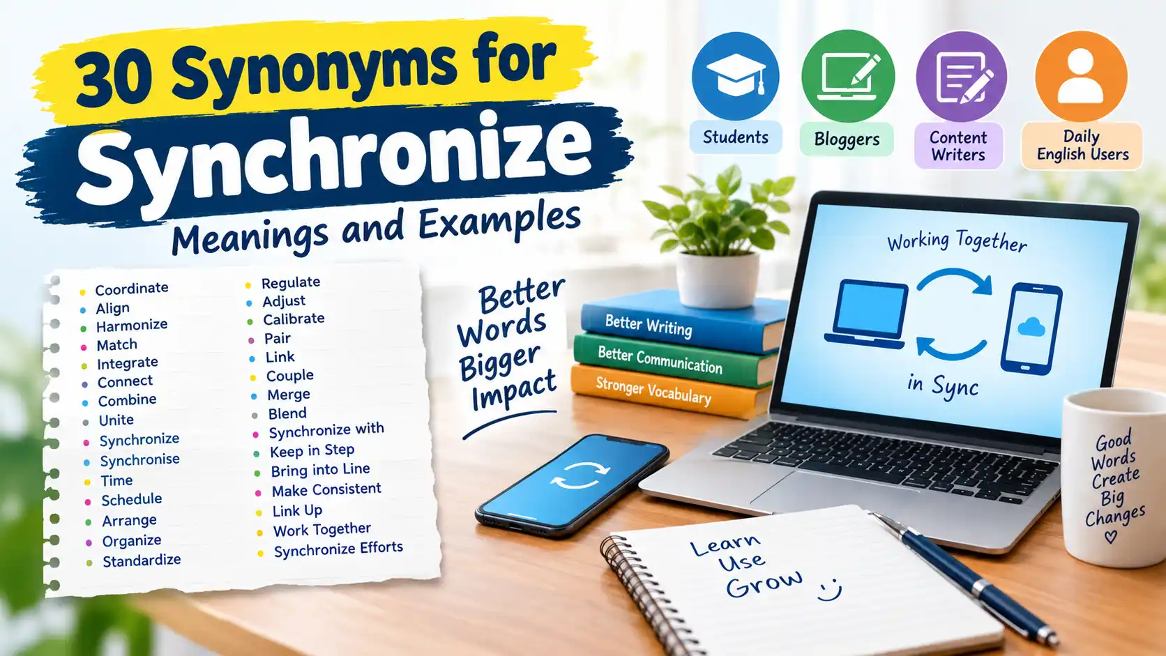 synonyms for synchronize