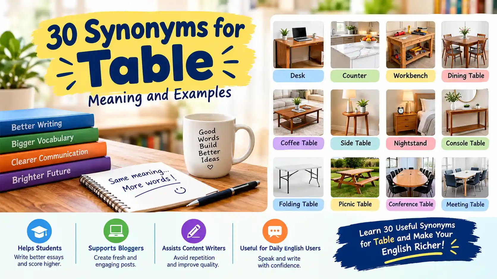 synonyms for table