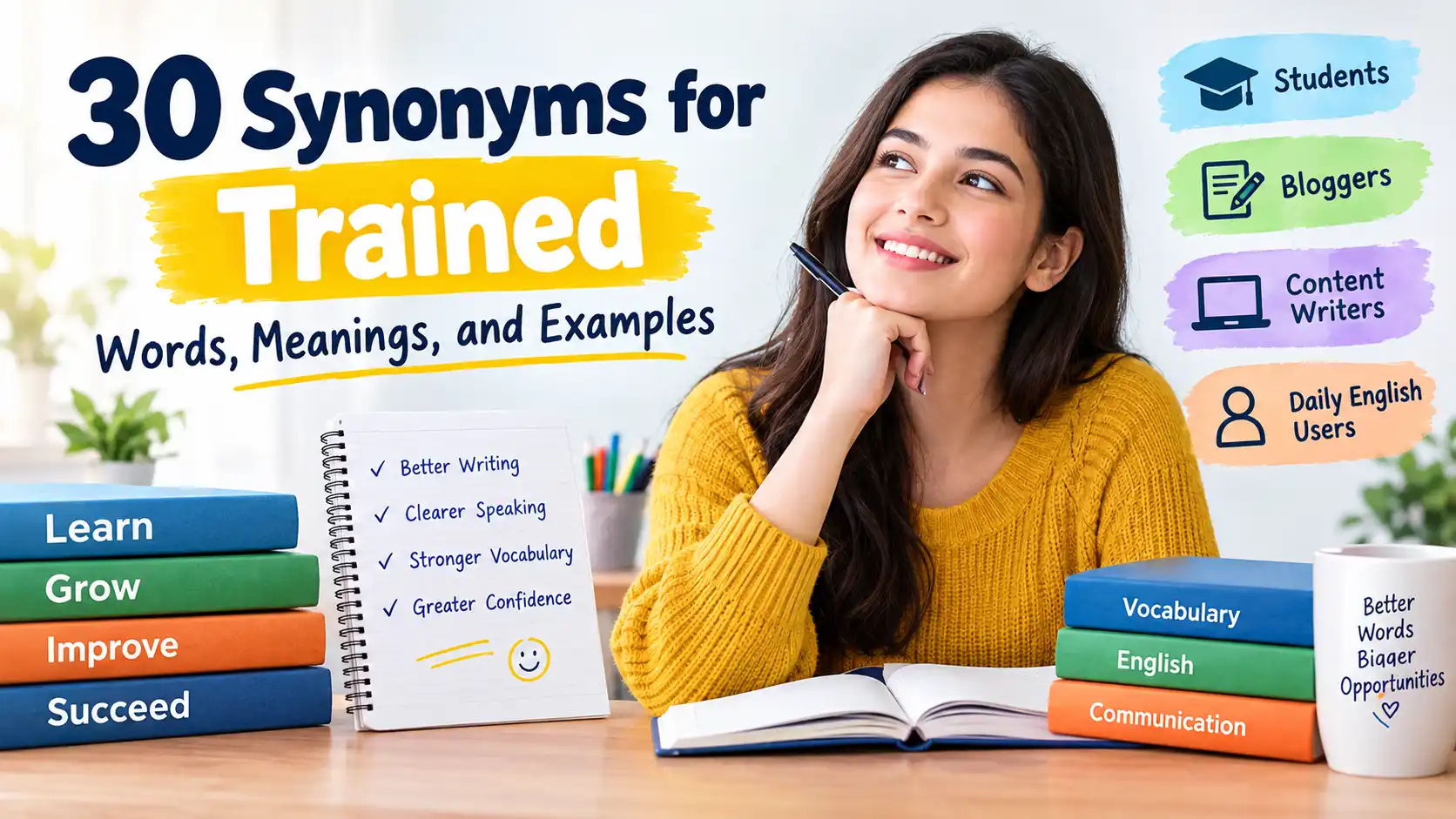 synonyms for trained