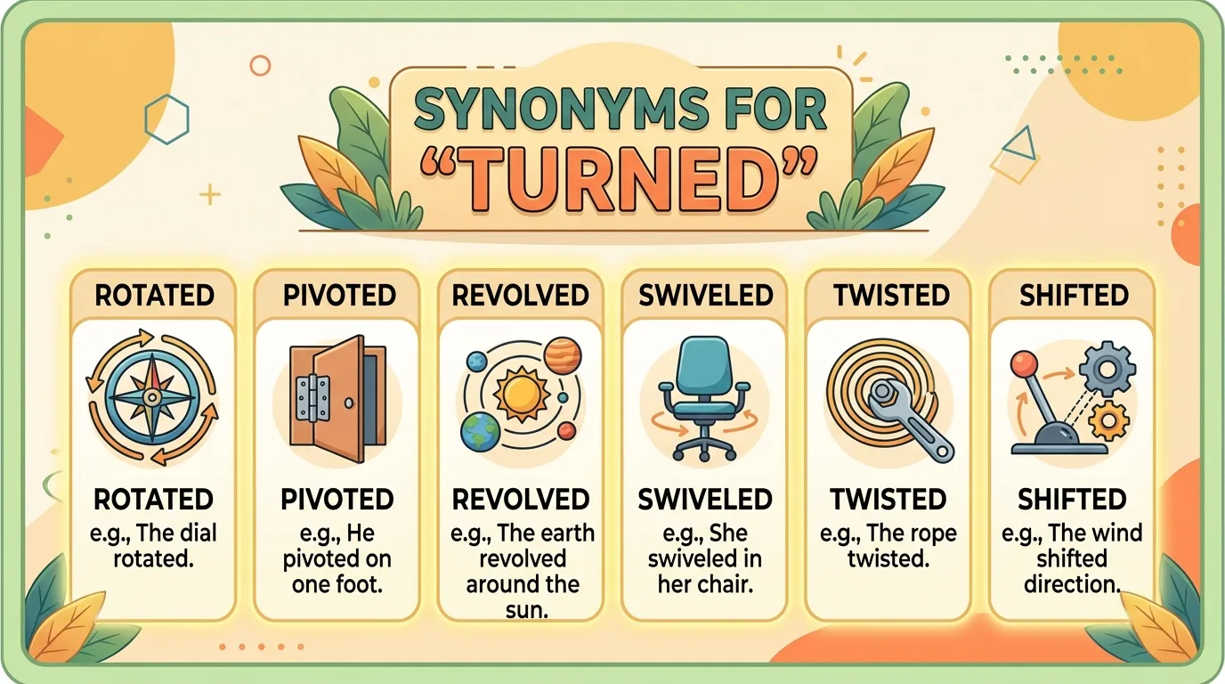 synonyms for turned